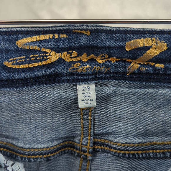 EUC Seven7 Boot Blue Cotton Blend Jeans Womens Size 28 - Picture 6 of 8